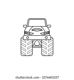 bigfoot car front illustration. Element of extreme races for mobile concept and web apps. Thin line bigfoot car front illustration can be used for web and mobile. Premium icon on white background