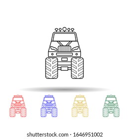 Bigfoot car front multi color style icon. Simple thin line, outline vector of bigfoot car icons for ui and ux, website or mobile application