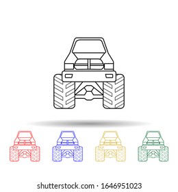 Bigfoot car front multi color style icon. Simple thin line, outline vector of bigfoot car icons for ui and ux, website or mobile application