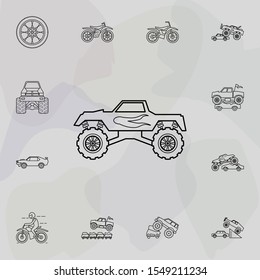 Bigfoot car icon. Bigfoot car icons universal set for web and mobile