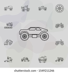 Bigfoot car icon. Bigfoot car icons universal set for web and mobile