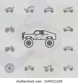 Bigfoot car icon. Bigfoot car icons universal set for web and mobile