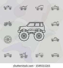 Bigfoot car icon. Bigfoot car icons universal set for web and mobile