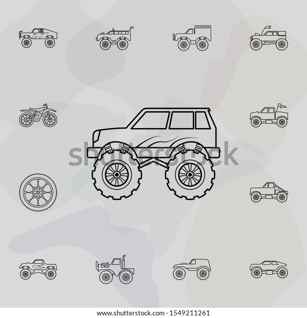 Bigfoot car icon. Bigfoot car icons universal set\
for web and mobile