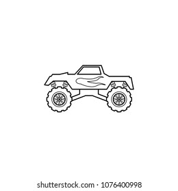 bigfoot car illustration. Element of extreme races for mobile concept and web apps. Thin line bigfoot car illustration can be used for web and mobile. Premium icon on white background