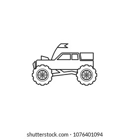 bigfoot car illustration. Element of extreme races for mobile concept and web apps. Thin line bigfoot car illustration can be used for web and mobile. Premium icon on white background