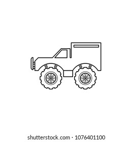 bigfoot car illustration. Element of extreme races for mobile concept and web apps. Thin line bigfoot car illustration can be used for web and mobile. Premium icon on white background