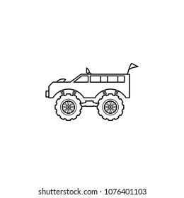 bigfoot car illustration. Element of extreme races for mobile concept and web apps. Thin line bigfoot car illustration can be used for web and mobile. Premium icon on white background