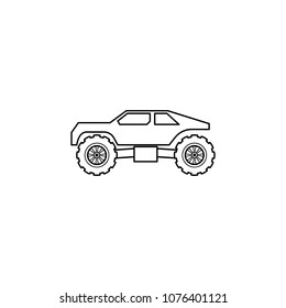 bigfoot car illustration. Element of extreme races for mobile concept and web apps. Thin line bigfoot car illustration can be used for web and mobile. Premium icon on white background