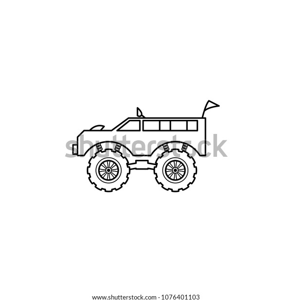 bigfoot car
illustration. Element of extreme races for mobile concept and web
apps. Thin line bigfoot car illustration can be used for web and
mobile. Premium icon on white
background