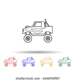 Bigfoot car multi color style icon. Simple thin line, outline vector of bigfoot car icons for ui and ux, website or mobile application