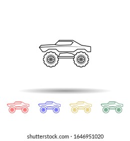 Bigfoot car multi color style icon. Simple thin line, outline vector of bigfoot car icons for ui and ux, website or mobile application
