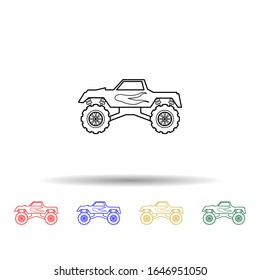 Bigfoot car multi color style icon. Simple thin line, outline vector of bigfoot car icons for ui and ux, website or mobile application