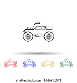 Bigfoot car multi color style icon. Simple thin line, outline vector of bigfoot car icons for ui and ux, website or mobile application
