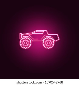 Bigfoot car neon icon. Elements of bigfoot car set. Simple icon for websites, web design, mobile app, info graphics