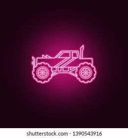 Bigfoot car neon icon. Elements of bigfoot car set. Simple icon for websites, web design, mobile app, info graphics