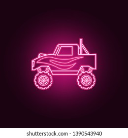 Bigfoot car neon icon. Elements of bigfoot car set. Simple icon for websites, web design, mobile app, info graphics