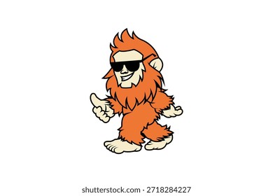 vetor de logotipo simples de desenho animado bigfoot 