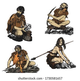 Bigfoot Caveman Neanderthal Man Pack Vector