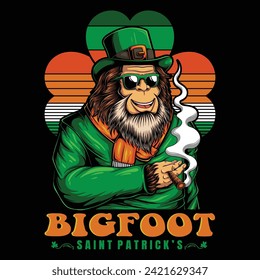 Bigfoot costume saint patrick's day vector illustration for your company or brand