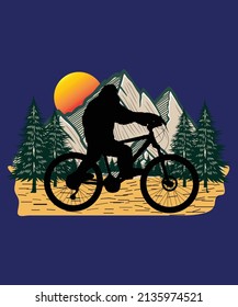 bigfoot cycling amazon t shirt design for POD Custom T shirt