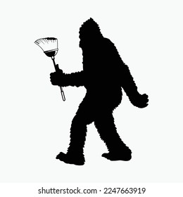Bigfoot Duster Cryptid Housekeeping Sasquatch Cleaner svg
