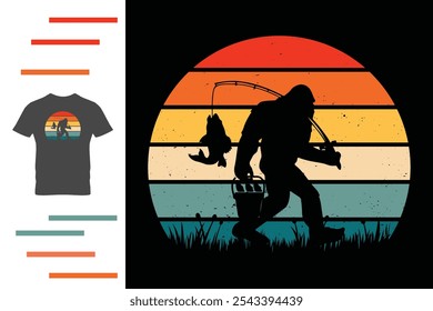 Bigfoot fishing t shirt design