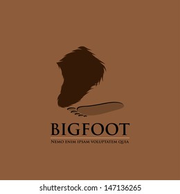 Bigfoot footprint sign - vector illustration