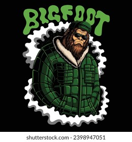 Bigfoot gangster character vector illustration for your company or brand