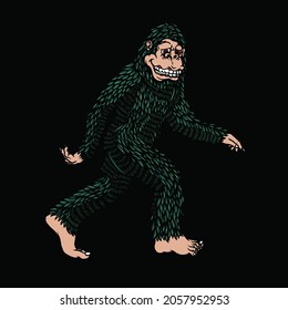 bigfoot graphic design illustration vector for t shirt merchandise