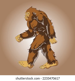 BigFoot Hand Drawing Illustration Vector