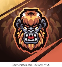 Bigfoot head esport mascot logo design