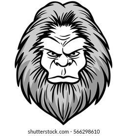 Bigfoot Head Illustration