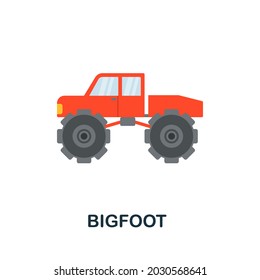 Bigfoot icon. Flat sign element from transport collection. Creative Bigfoot icon for web design, templates, infographics and more