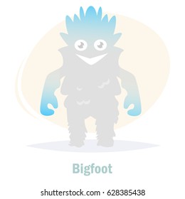 Bigfoot. Isolated art on white background. Vector. Cartoon. Flat. 