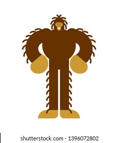 Bigfoot isolated. wild yeti. abominable snowman. Vector Big foot