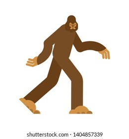 Bigfoot isolated. Yeti brown. Abominable snowman. sasquatch vector