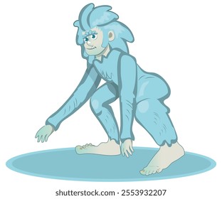 bigfoot, bigfoot legend in funny cartoon style. vector illustration.