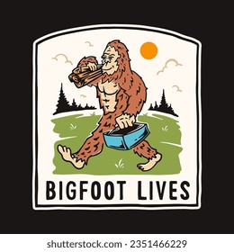 bigfoot life vector illustration nature