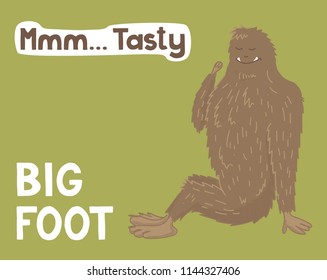 Bigfoot lifeday illustration, vector