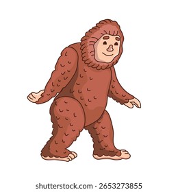 Bigfoot line art clipart card icon concept isolated illustration