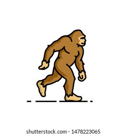 Bigfoot line icon. Sasquatch symbol. Yeti sign. Vector illustration.