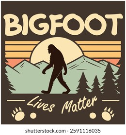 Bigfoot Lives Matter T-Shirt - Funny Cryptid and Nature Graphic