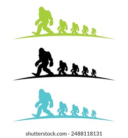 bigfoot logo icon walking minimalist 