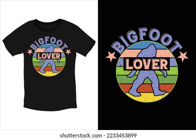 Bigfoot lover typography cool t-shirt design