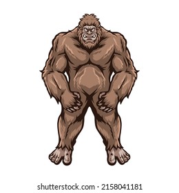 Bigfoot Mascot Cartoon Logo Illustration 