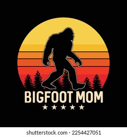 Bigfoot Mom Mothers day funny t-shirt design