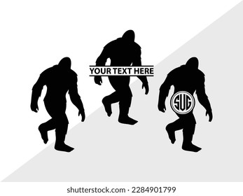 Bigfoot Monogram Vector Illustration Silhouette