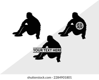 Bigfoot Monogram Vector Illustration Silhouette