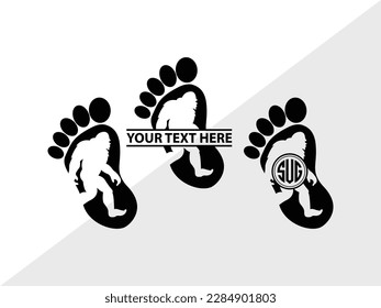 Bigfoot Monogram Vector Illustration Silhouette